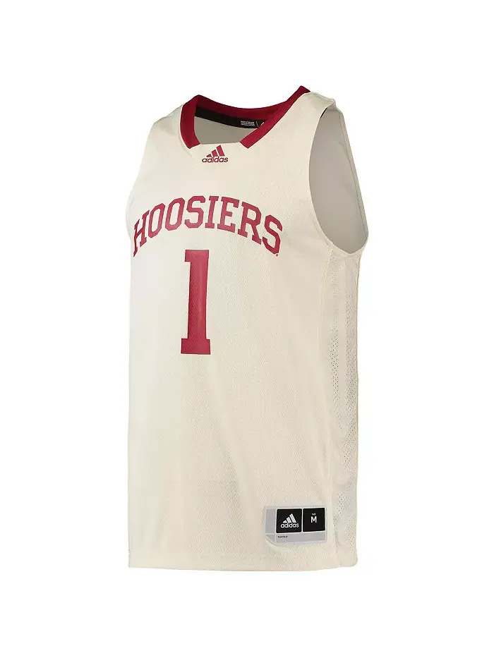 Мужская баскетбольная майка Swingman команды Indiana Hoosiers 1 adidas — изображение 2 из 5, кремовый/красный