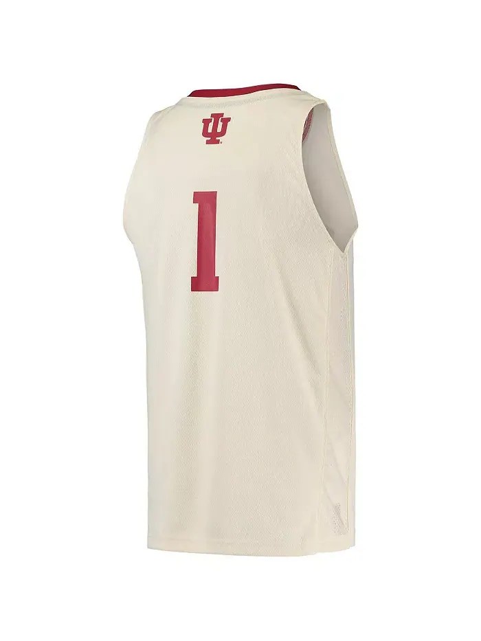 Мужская баскетбольная майка Swingman команды Indiana Hoosiers 1 adidas — изображение 3 из 5, кремовый/красный