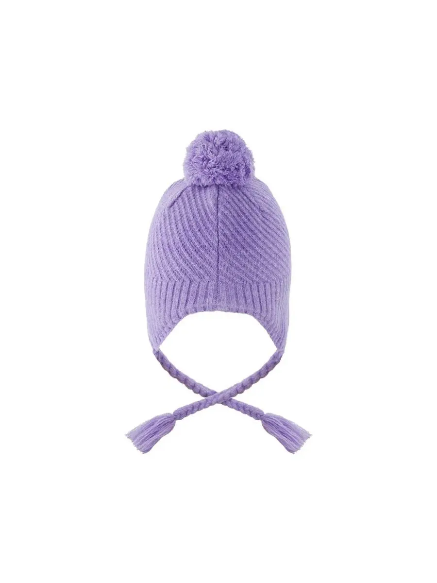 Детская зимняя шапка-перуанка с помпоном, модель Winter Peruvian Knit Hat Deux par Deux — изображение 4 из 6, фиолетовый
