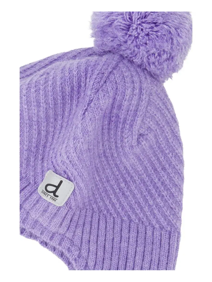 Детская зимняя шапка-перуанка с помпоном, модель Winter Peruvian Knit Hat Deux par Deux — изображение 5 из 6, фиолетовый