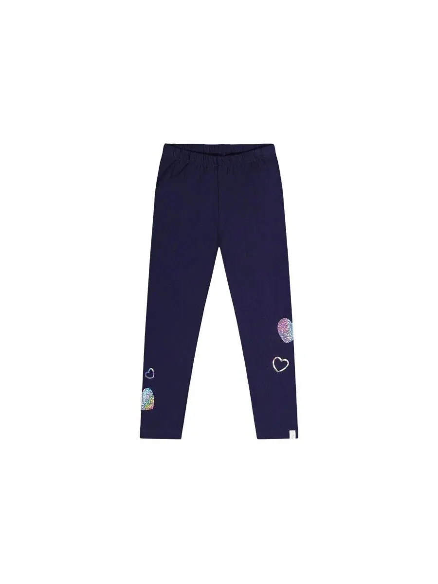 Леггинсы хлопковые с блестящими сердечками Ivy Kids Deux par Deux