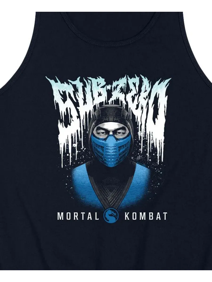 Мужская майка с принтом Sub Zero, Mortal Kombat AIRWAVES — изображение 3 из 3, темно-синий