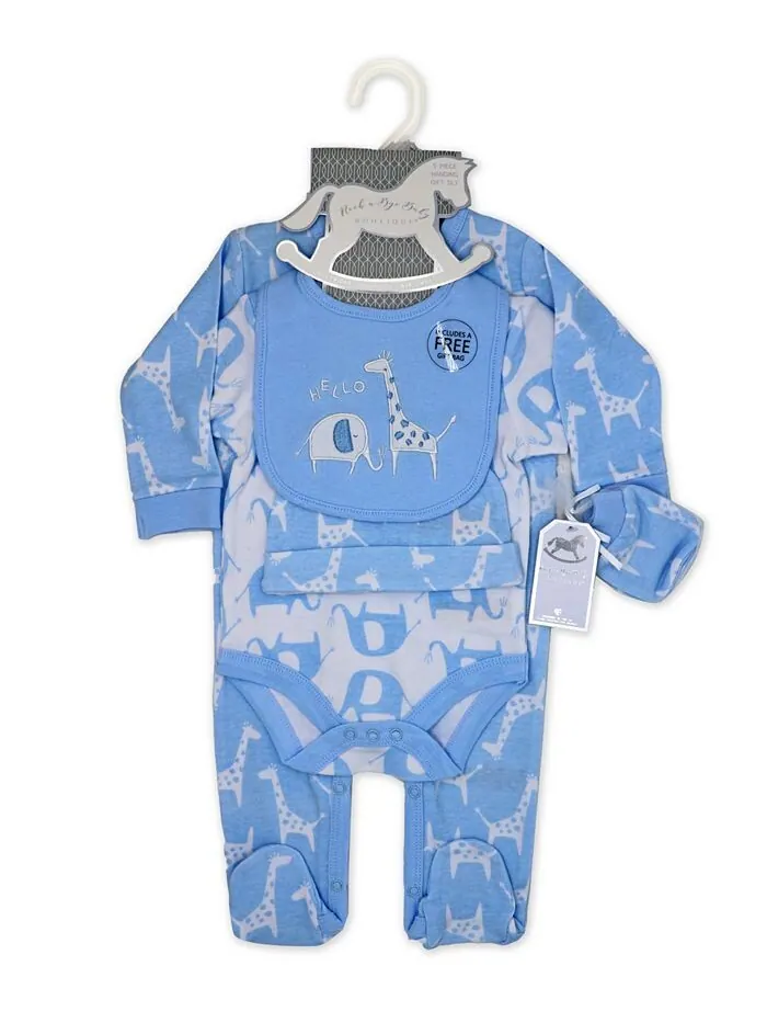 Подарочный набор из 6 предметов для новорожденных Layette Safari Rock-A-Bye Baby Boutique — изображение 3 из 7, синий