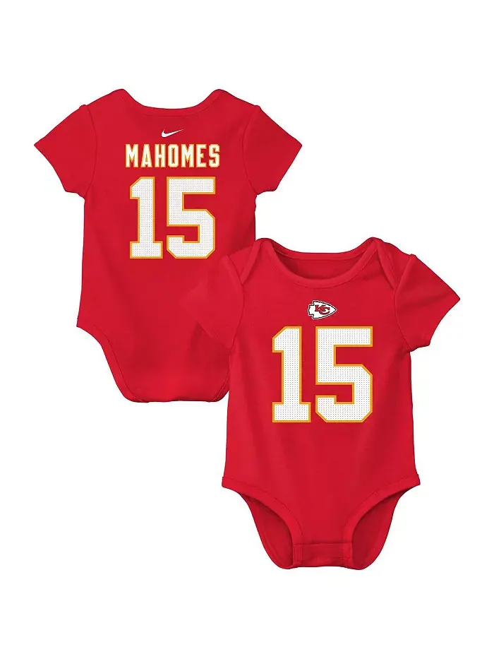 Боди для мальчиков и девочек Patrick Mahomes с именем игрока и номером Kansas City Chiefs