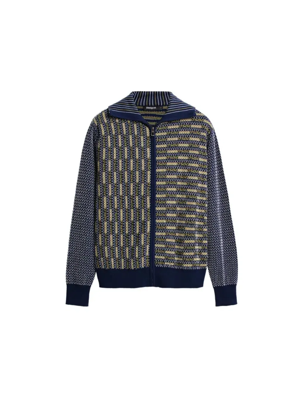 Мужской ретро-свитер на молнии Desigual — изображение 3 из 6, синий