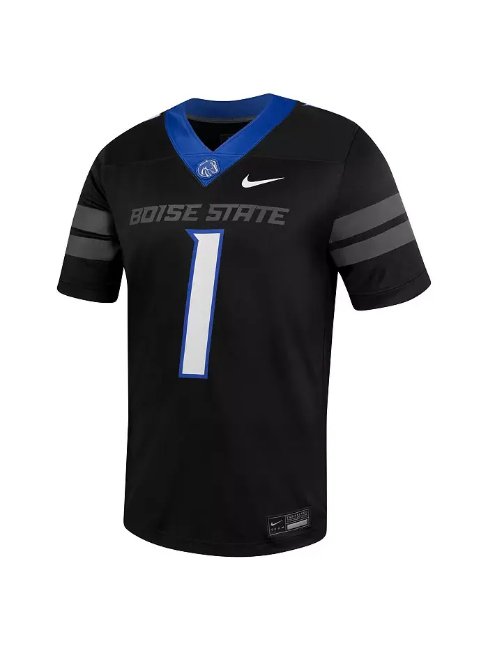 Мужская футбольная майка Boise State Broncos Untouchable 1 Nike — изображение 2 из 3, черный