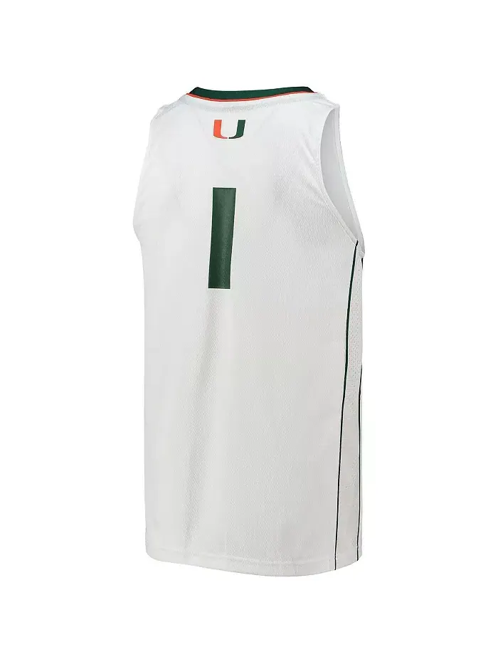 Мужская баскетбольная майка Miami Hurricanes Team Swingman №1 adidas — изображение 4 из 4, зеленый