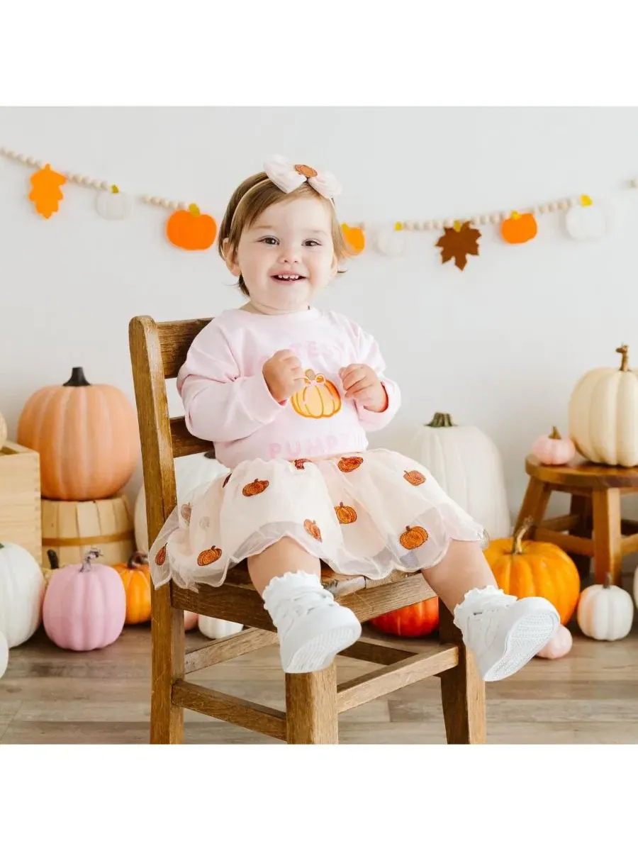 Повязка на голову с бантом из тюля Pumpkin Tulle Bow Sweet Wink — изображение 2 из 5, розовый
