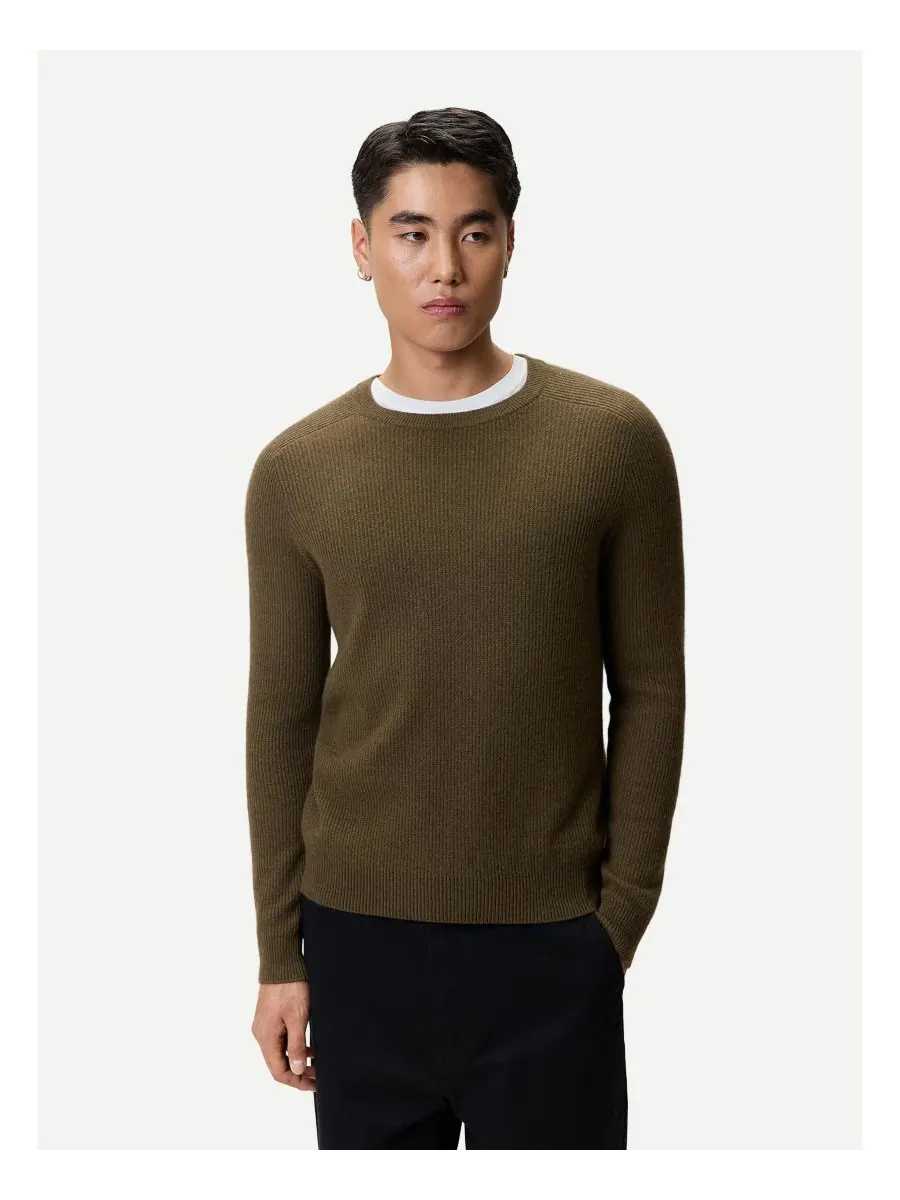 Мужской ребристый кашемировый свитер Gobi Cashmere