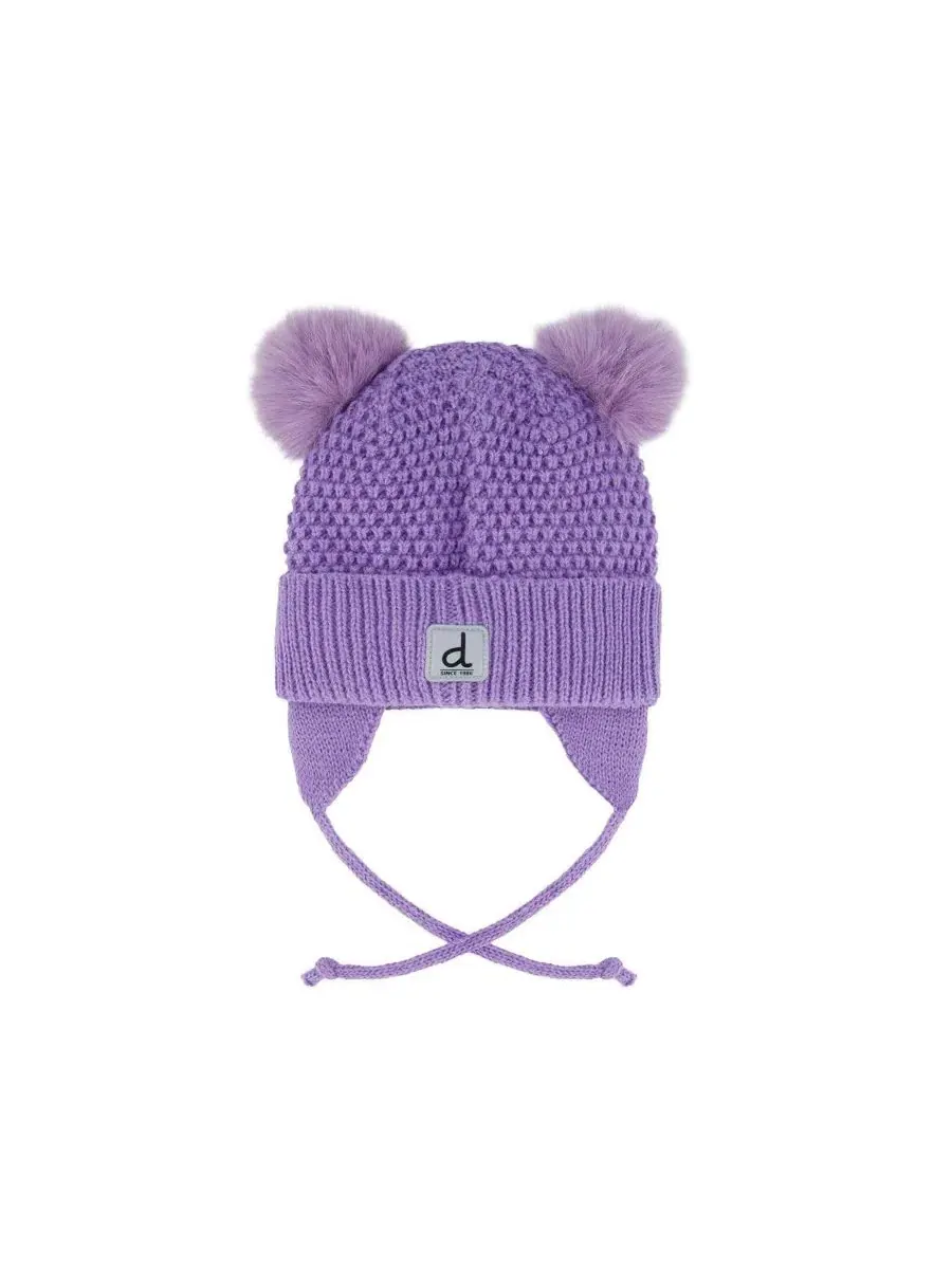 Вязаная шапка с кошачьими ушками, модель Winter Knit Hat Deux par Deux — изображение 3 из 5, фиолетовый
