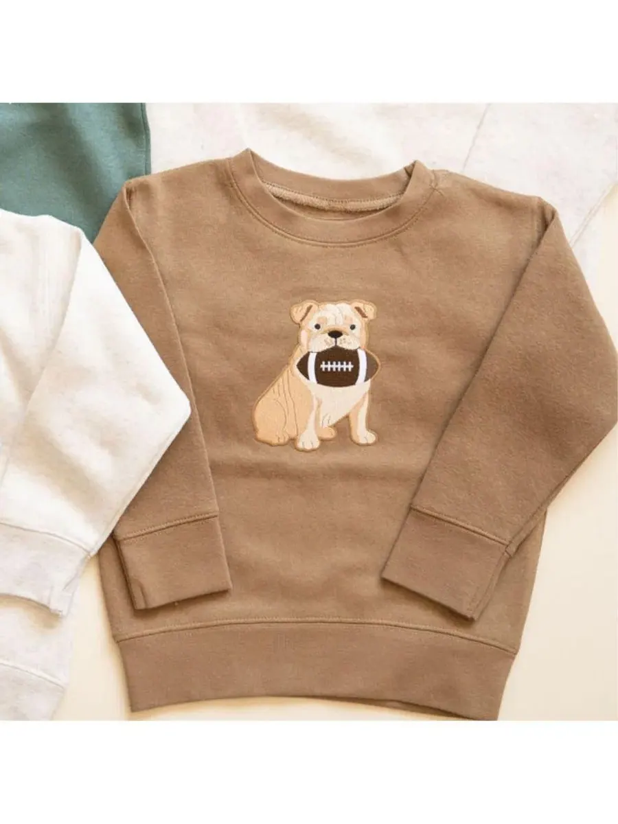 Свитшот с принтом Bulldog Football Patch Sweet Wink — изображение 6 из 6, коричневый