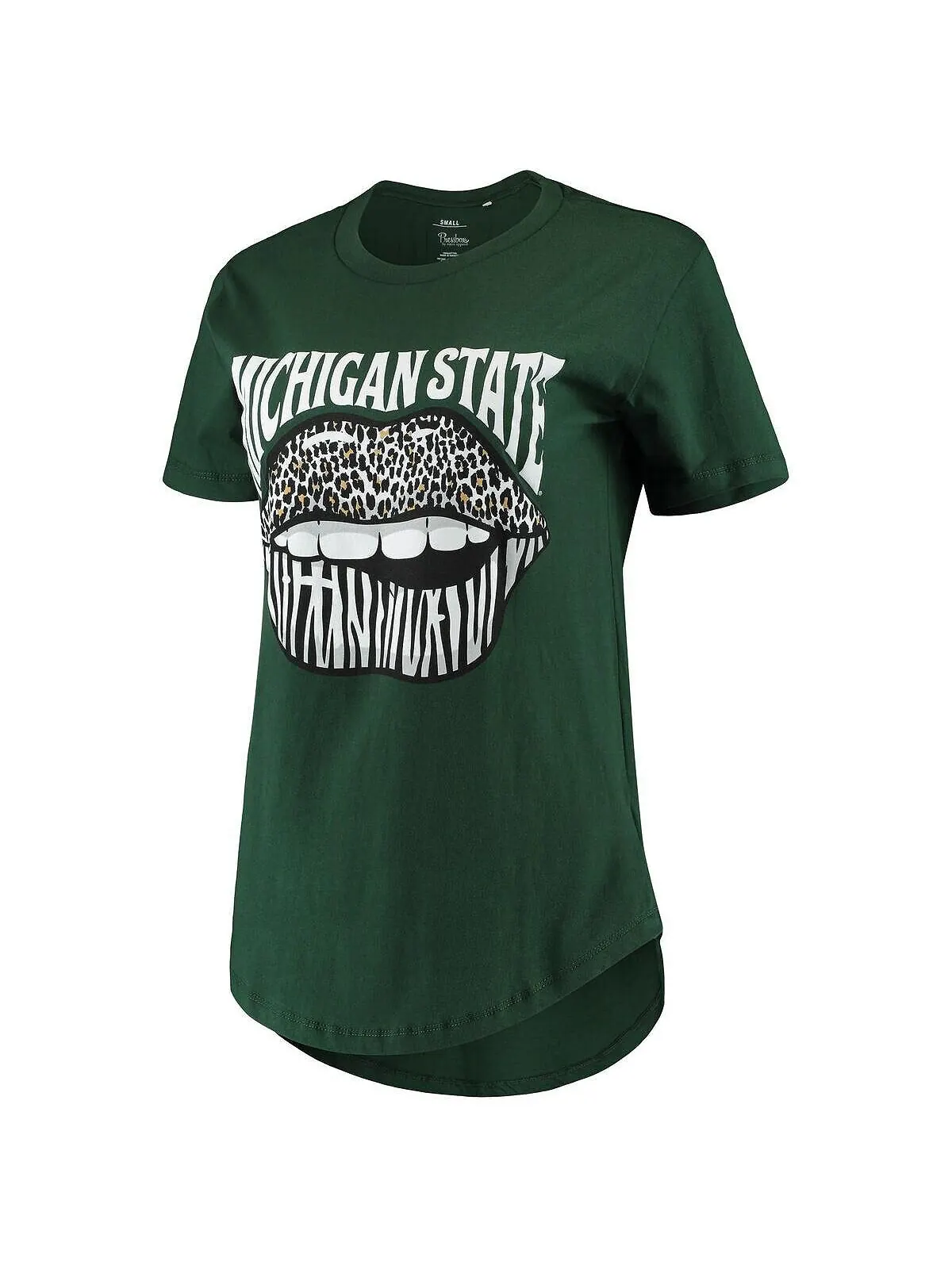 Зеленая женская футболка Michigan State Spartans Wild Lips Core Pressbox — изображение 3 из 4, зеленый
