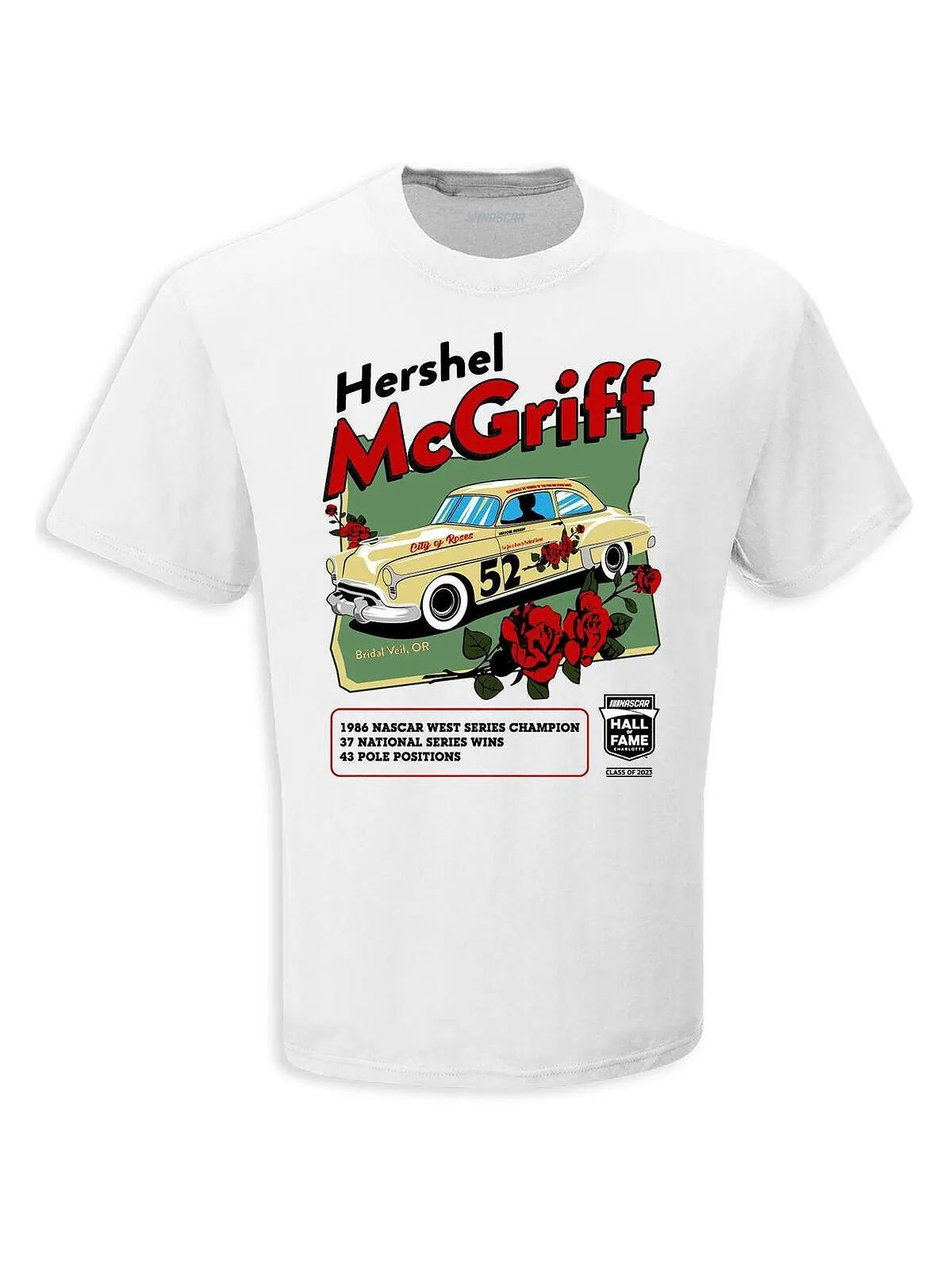 Мужская белая футболка Hershel McGriff NASCAR, класс призывников 2023 года, внесенный в Зал славы — изображение 2 из 2, белый