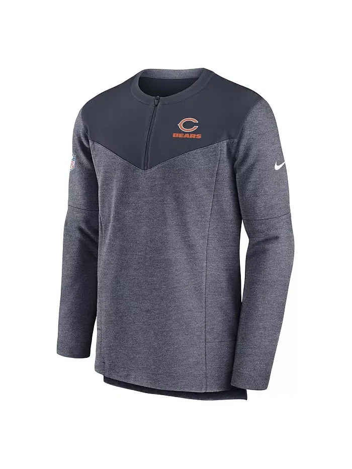 Мужская темно-синяя куртка Chicago Bears Sideline Lockup Performance с молнией на четверть Nike — изображение 3 из 3