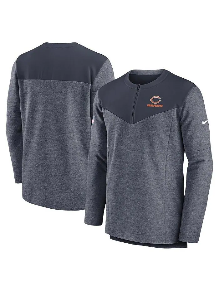 Мужская темно-синяя куртка Chicago Bears Sideline Lockup Performance с молнией четверти Nike — изображение 1 из 3