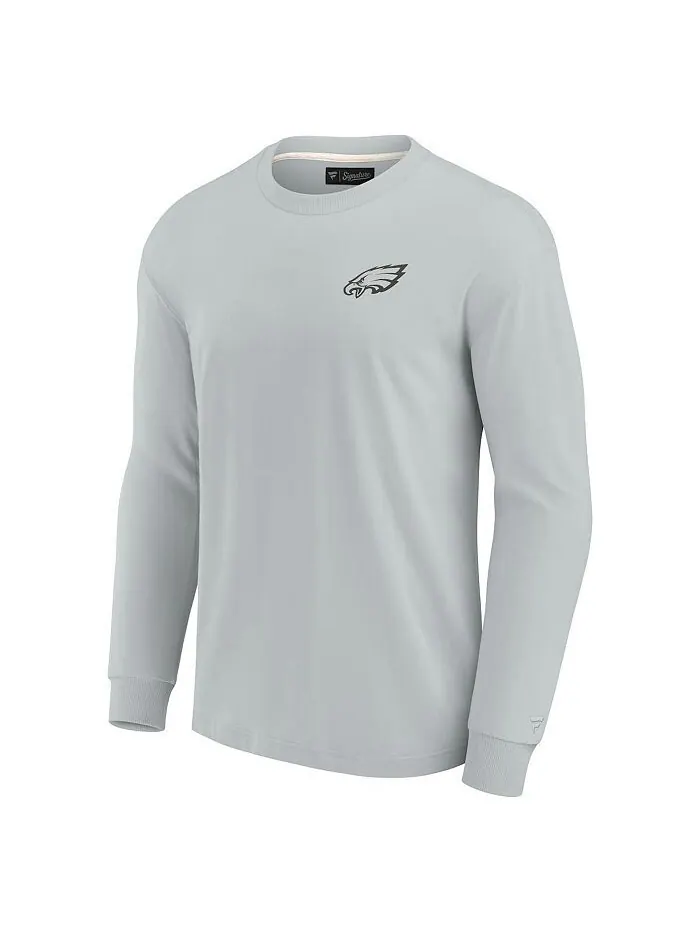 Мужская и женская серая супермягкая футболка с длинным рукавом Philadelphia Eagles Fanatics — изображение 3 из 4, серый