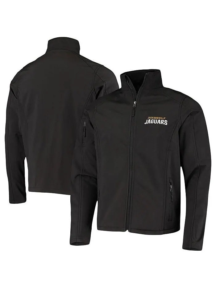 Мужская черная куртка Jacksonville Jaguar Sonoma Softshell с молнией во всю длину Dunbrooke — черный