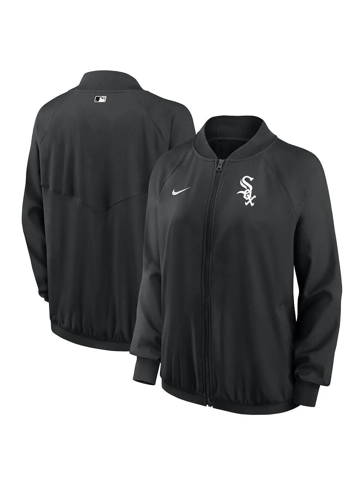Черная женская куртка Chicago White Sox Authentic Collection Team Raglan Performance с молнией во