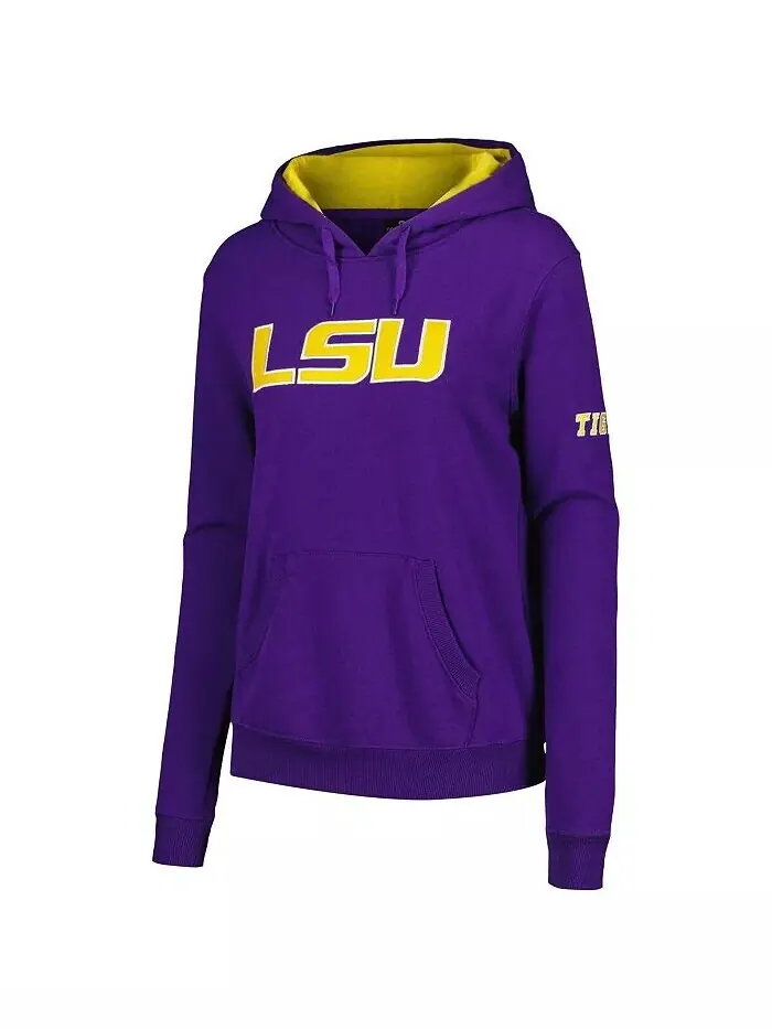 Женская фиолетовая толстовка с капюшоном LSU Tigers с большим логотипом Stadium Athletic — изображение 2 из 3