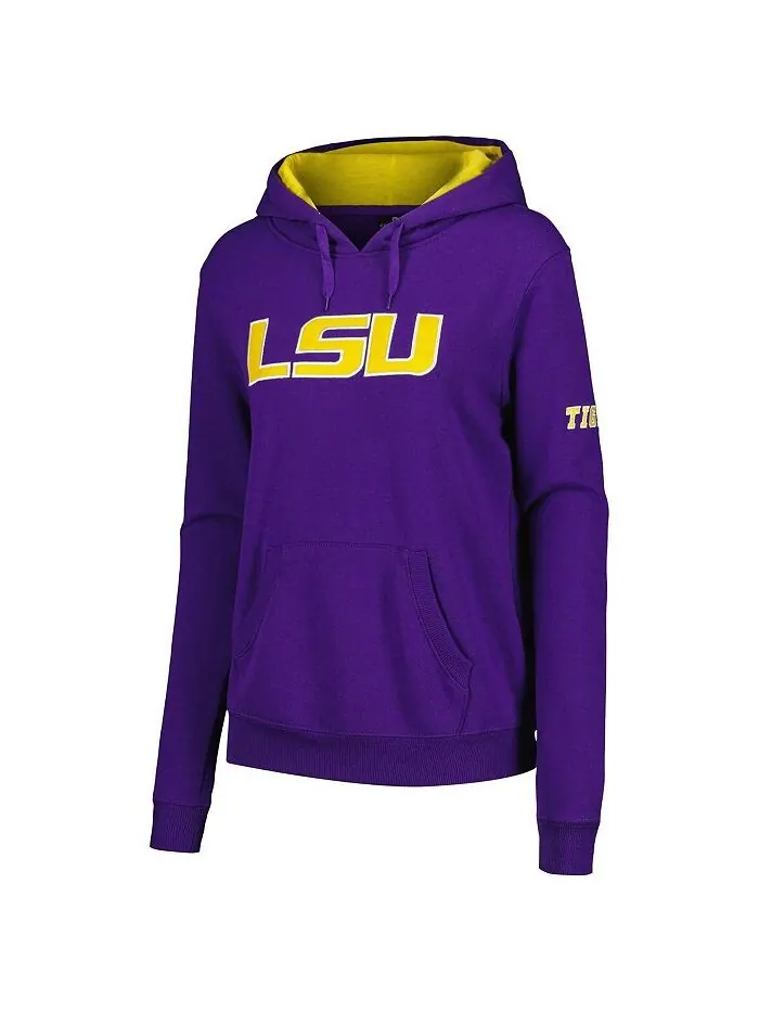 Женский фиолетовый пуловер с капюшоном LSU Tigers с большим логотипом Stadium Athletic — изображение 2 из 3