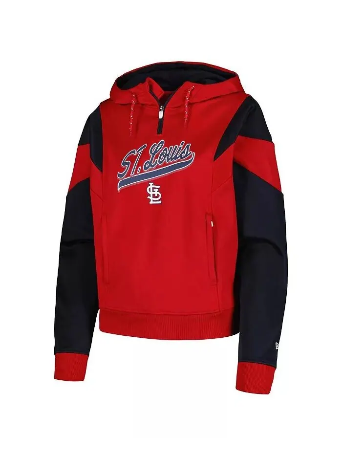 Женская красная толстовка с капюшоном St. Louis Cardinals Color Block из флиса с застежкой-молнией — изображение 3 из 3