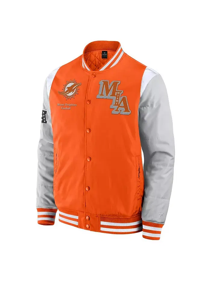 Мужская и женская куртка Miami Dolphins Elements Elite Full-Snap оранжевого цвета Fanatics — изображение 2 из 3