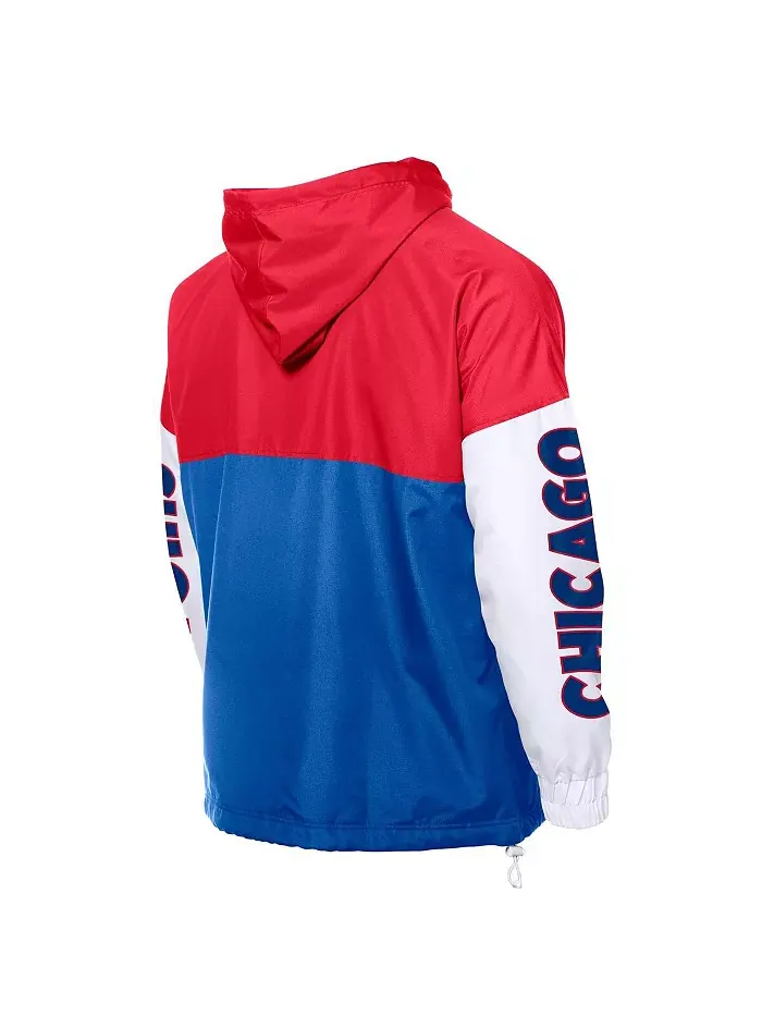 Мужская ветровка-худи с молнией Chicago Cubs в цветовой гамме Royal/Red New Era — изображение 3 из 3