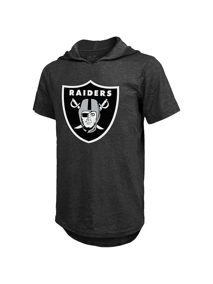 Черная мужская футболка с капюшоном Darren Waller Las Vegas Raiders, имя и номер игрока Tri-Blend — изображение 3 из 4