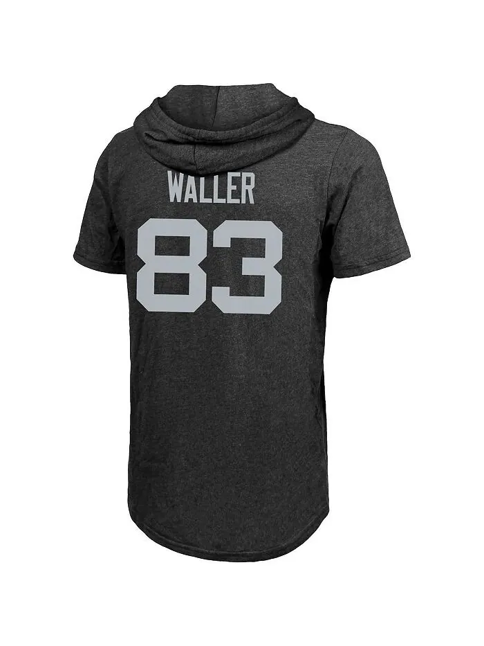 Черная мужская футболка с капюшоном Darren Waller Las Vegas Raiders, имя и номер игрока Tri-Blend — изображение 4 из 4