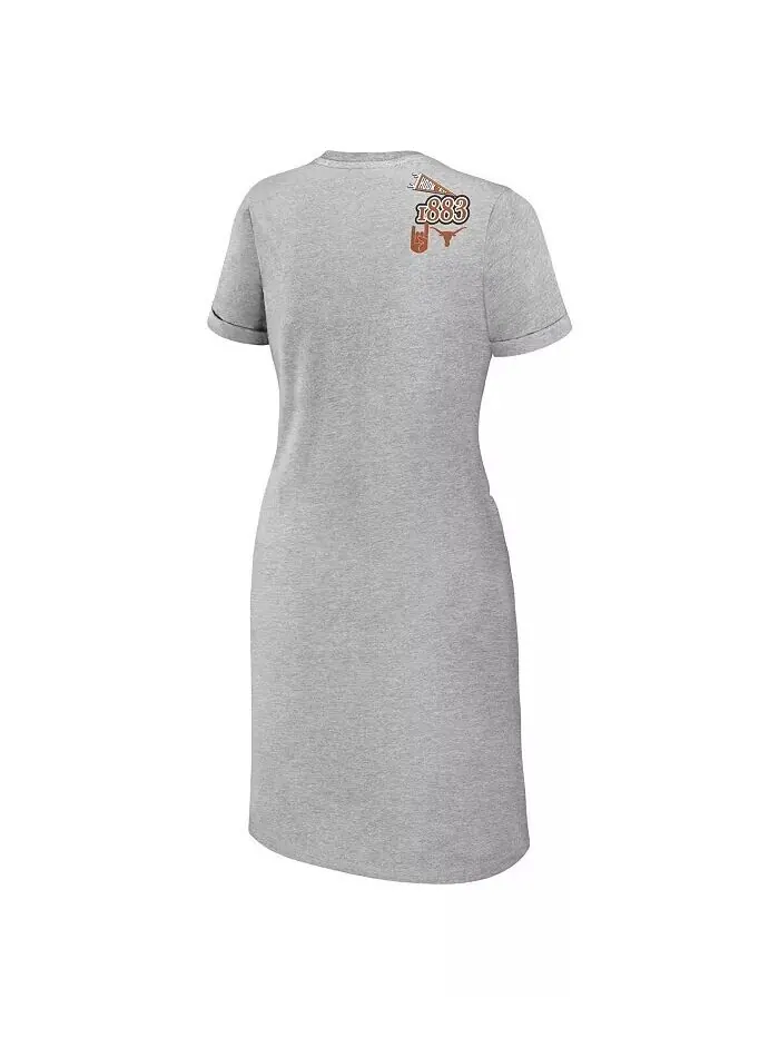 Женское платье-футболка с узлом Хизер серого цвета Texas Longhorns Wear By Erin Andrews — изображение 3 из 3