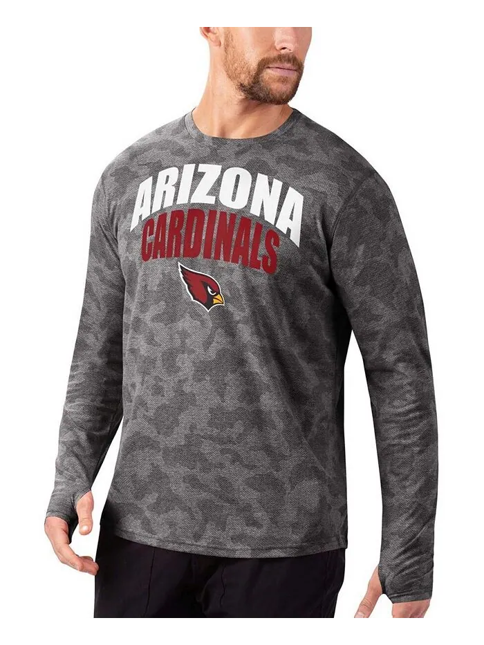 Мужская черная футболка Arizona Cardinals Camo Performance с длинным рукавом MSX by Michael Strahan — изображение 1 из 2