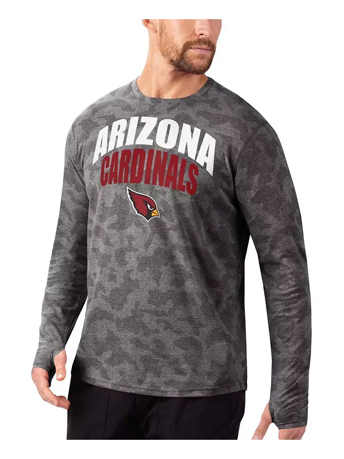 Мужская камуфляжная футболка с длинным рукавом Arizona Cardinals в черном цвете MSX by Michael