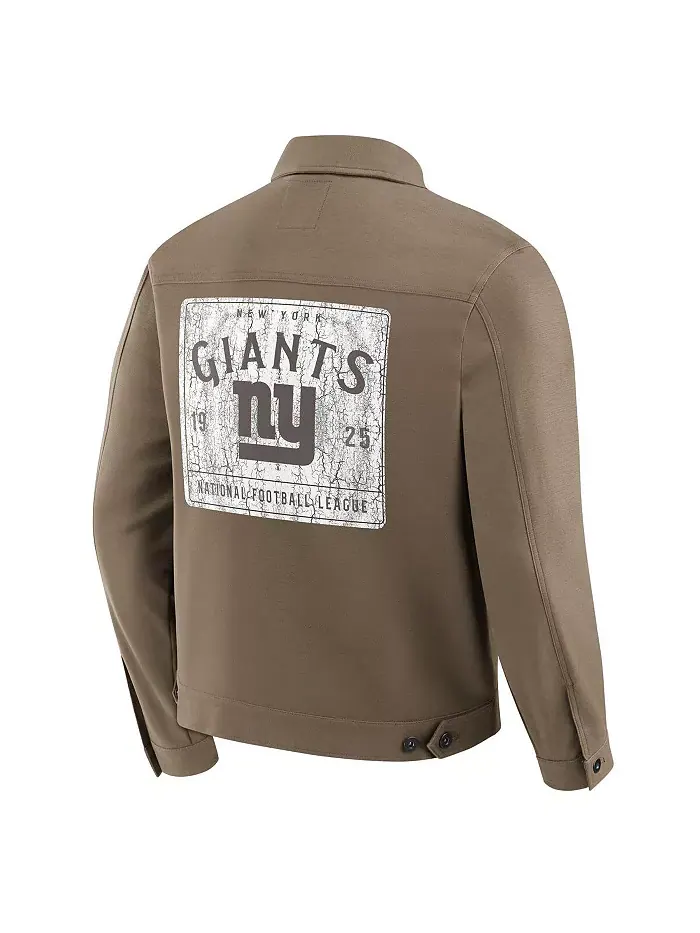 Мужская бежевая куртка New York Giants Trucker на пуговицах Fanatics — изображение 3 из 5