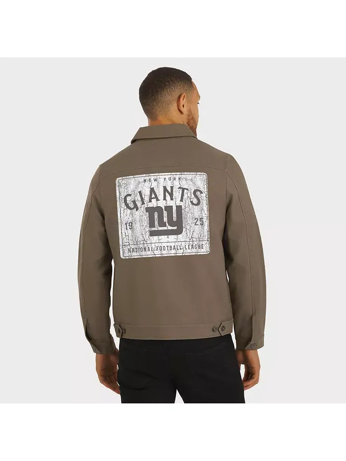 Мужская бежевая куртка New York Giants Trucker на пуговицах Fanatics — изображение 5 из 5