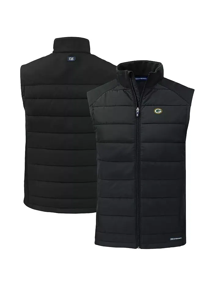 Мужская черная жилетка Green Bay Packers Primary Mark Evoke PrimaLoft Hybrid Eco Softshell на