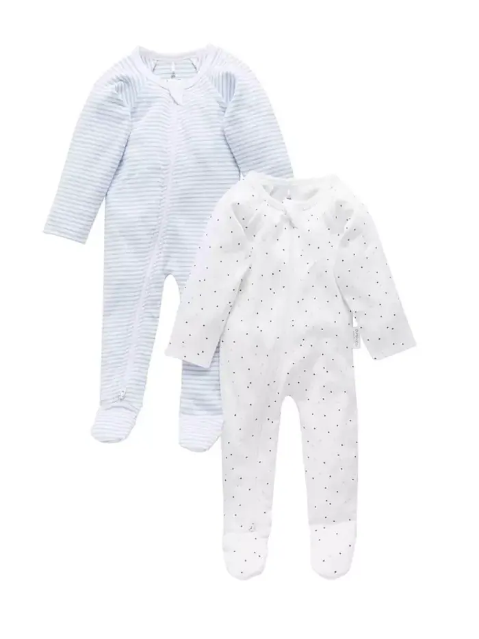 Детский комбинезон на молнии, 2 шт Purebaby