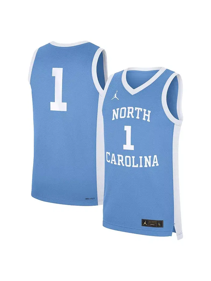 Мужская реплика альтернативной футболки North Carolina Tar Heels в цвете Carolina Blue Jordan