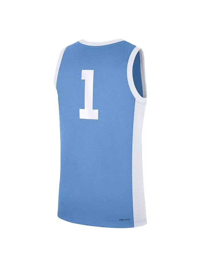 Мужская реплика альтернативной футболки North Carolina Tar Heels в цвете Carolina Blue Jordan — изображение 3 из 3