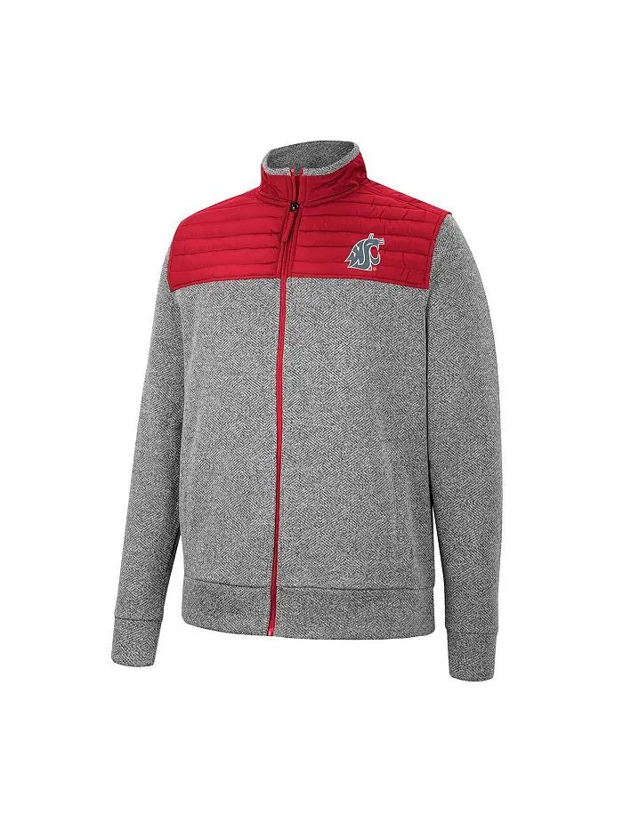 Мужская темно-красная куртка Washington State Cougars Putter с молнией во всю длину с узором — изображение 2 из 3