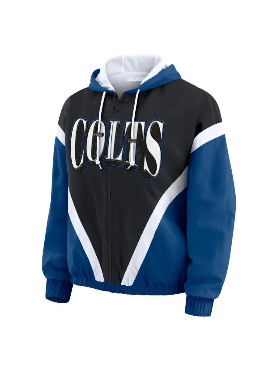 WEAR by Erin Andrews Женская ветровка-худи на молнии большого размера в стиле ретро с принтом — изображение 2 из 3, черный