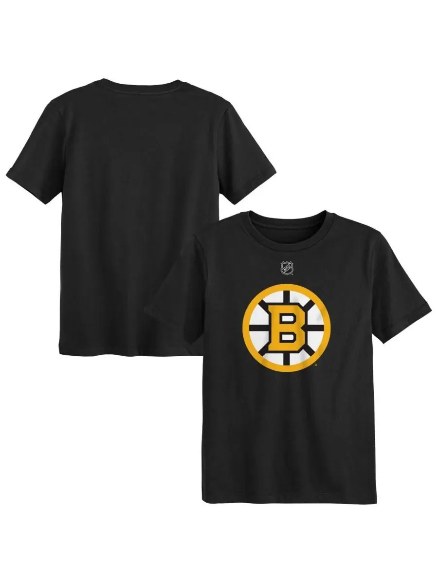 Outerstuff Детская футболка Big Boys Juvenile Black с основным логотипом Boston Bruins