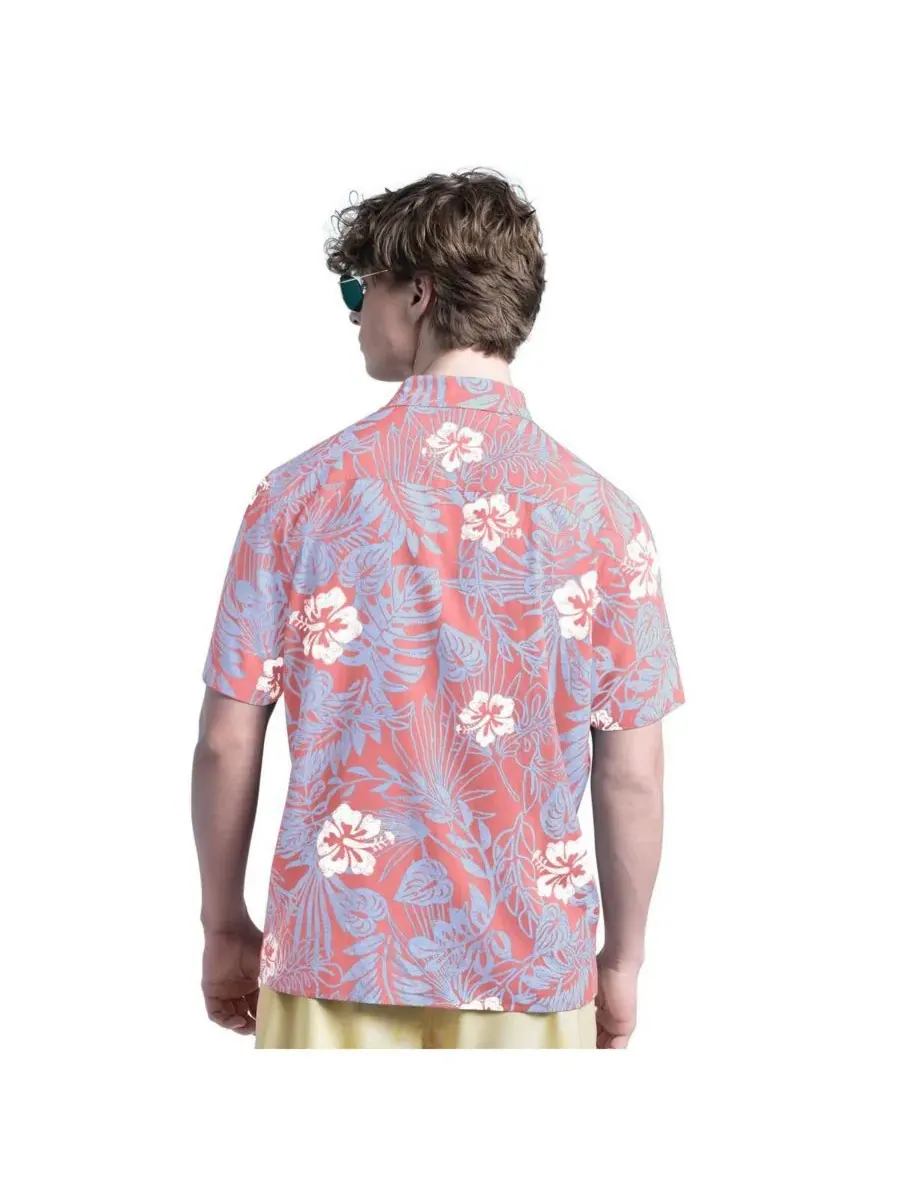Margaritaville Мужская рубашка на пуговицах Coral New York Mets Palm Shade Party — изображение 2 из 2, коралл