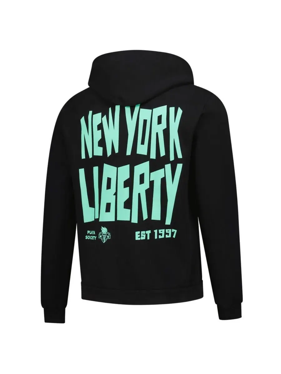 Playa Society Мужская и женская черная толстовка премиум-класса New York Liberty 1997 WNBA — черный