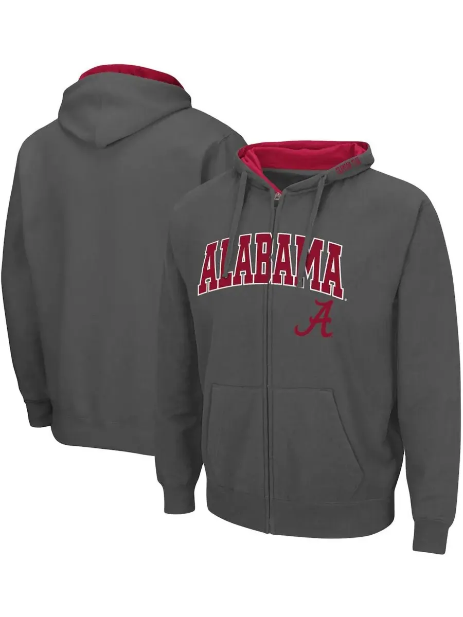 Colosseum Мужская толстовка на молнии Alabama Crimson Tide Arch Logo 3.0