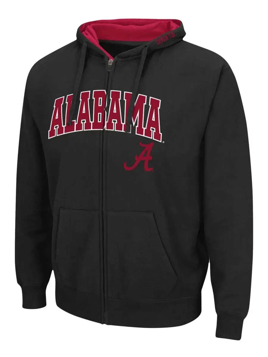 Colosseum Мужская толстовка на молнии Alabama Crimson Tide Arch Logo 3.0 — изображение 4 из 5, серый