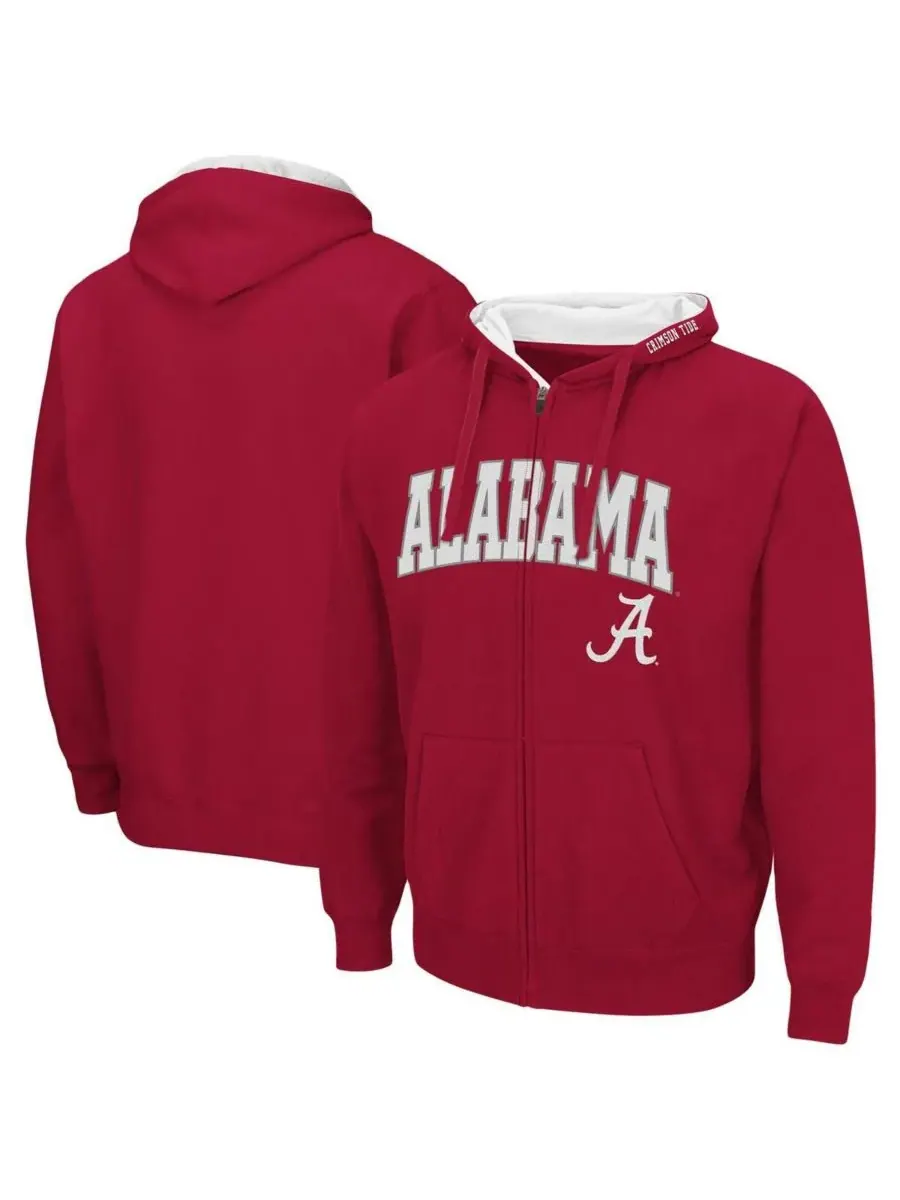 Colosseum Мужская толстовка на молнии Alabama Crimson Tide Arch Logo 3.0 — изображение 1 из 4, красный