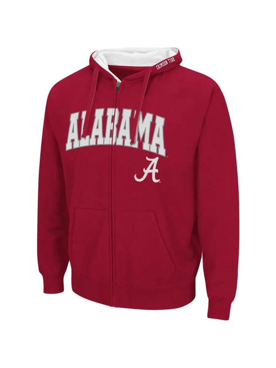 Colosseum Мужская толстовка на молнии Alabama Crimson Tide Arch Logo 3.0 — изображение 2 из 4, красный