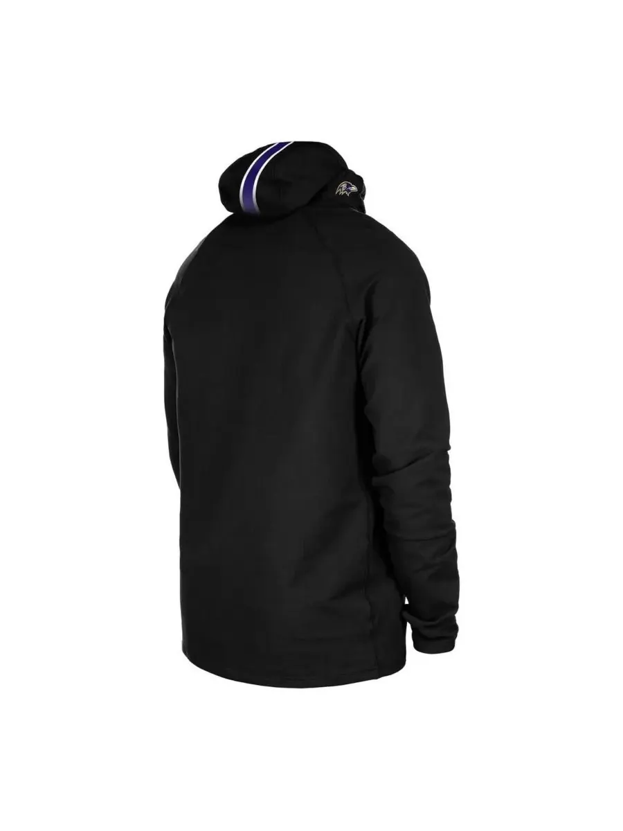 New Era Мужская черная функциональная балаклава-шлем Baltimore Ravens с полосатым принтом — изображение 2 из 3, черный