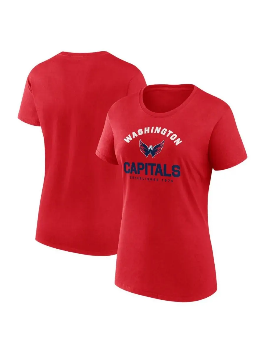 Logo Athletic Женская красная футболка Washington Capitals Unrivaled — красный