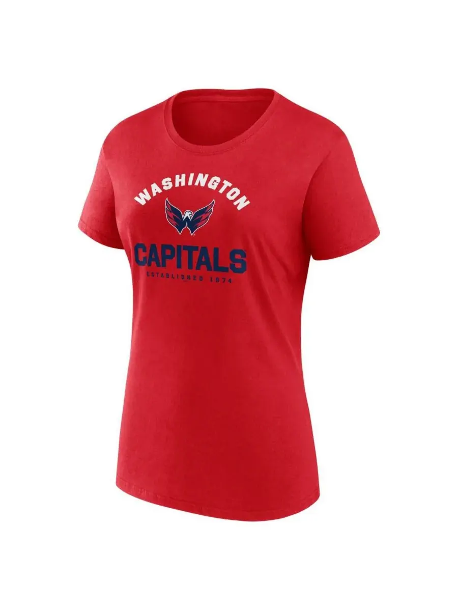 Logo Athletic Женская красная футболка Washington Capitals Unrivaled — изображение 2 из 3, красный